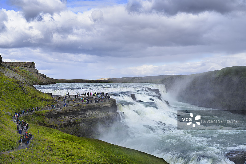 海湾瀑布，冰岛，金环地标图片素材