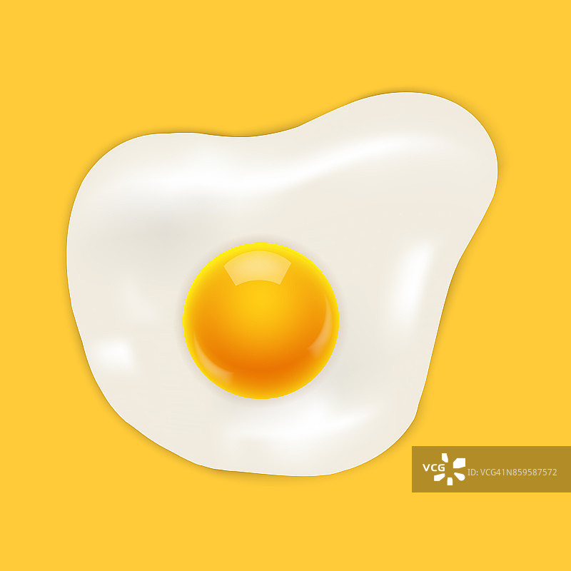 黄底煎蛋。向量。图片素材
