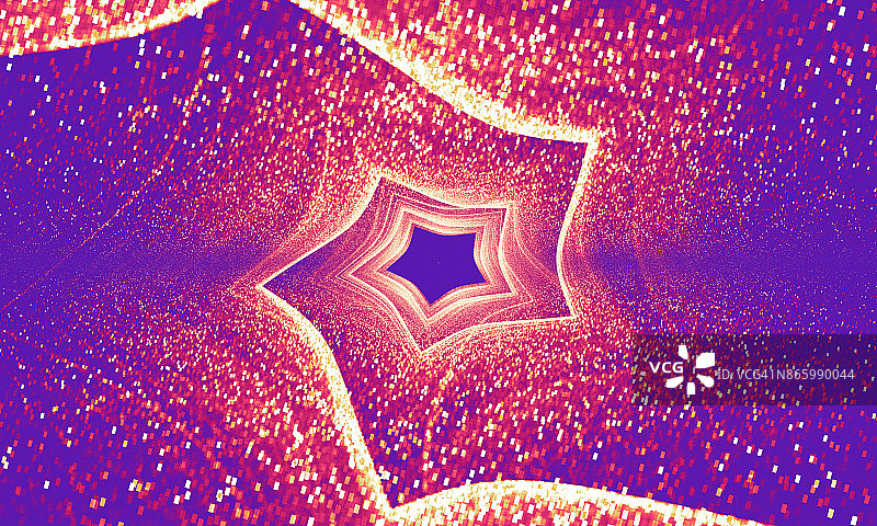 带粒子的紫光星分形图片素材