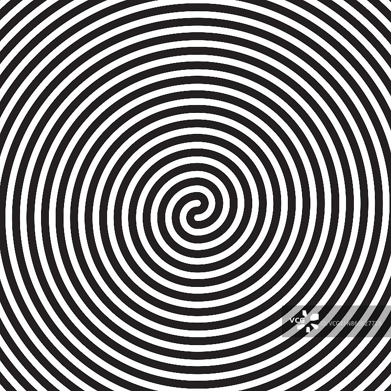 催眠圈抽象白色黑色矢量螺旋漩涡光学错觉图案背景图片素材
