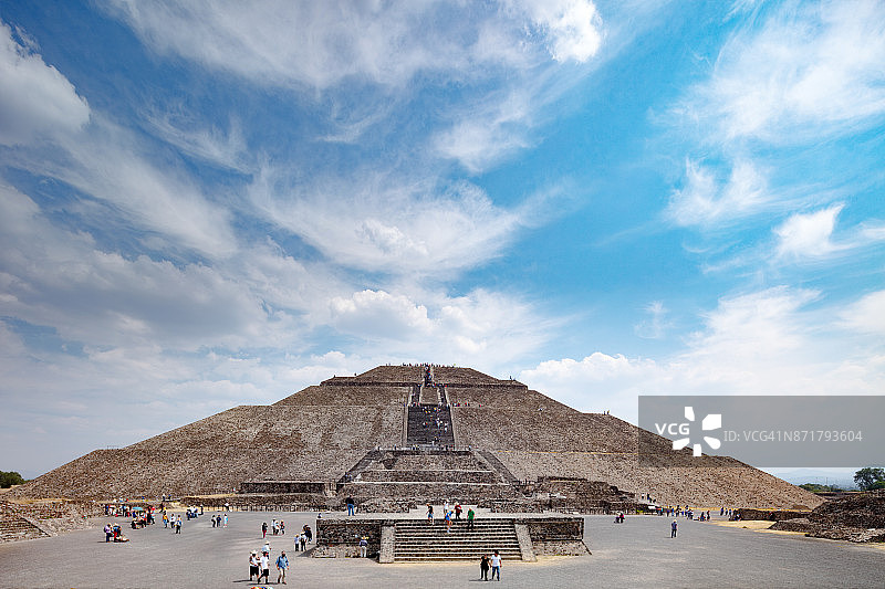 太阳金字塔，墨西哥特奥蒂瓦坎图片素材