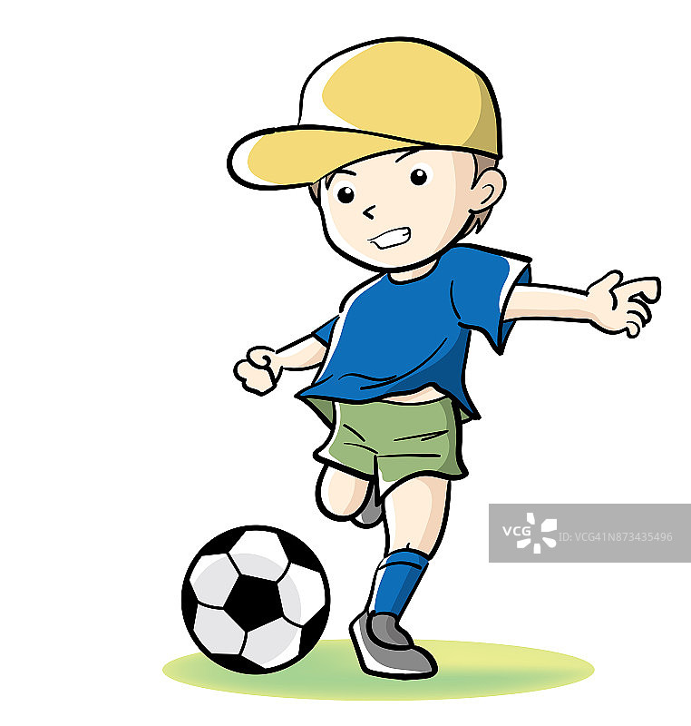足球儿童-射击图片素材