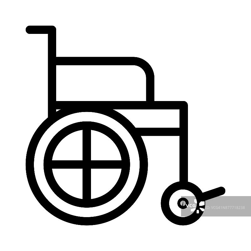 轮椅细线矢量图标图片素材
