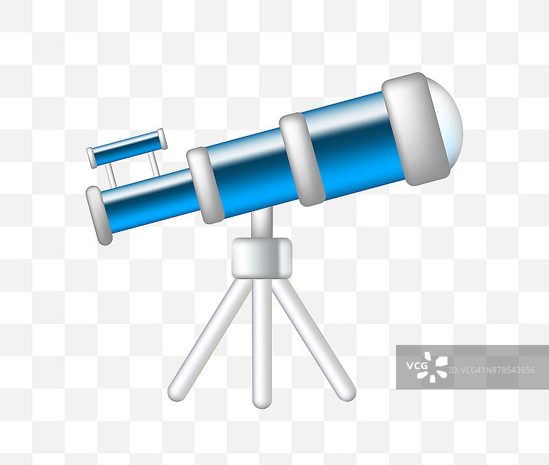 可爱的望远镜图标在透明的背景图片素材
