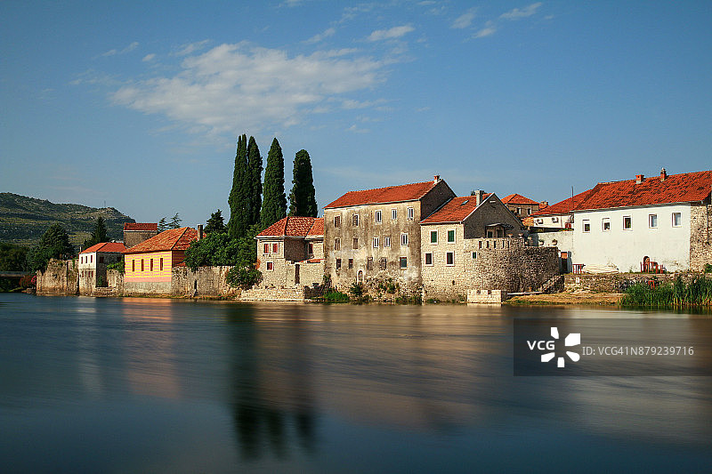 在波斯尼亚和黑塞哥维那Trebišnjica河的特雷宾耶图片素材