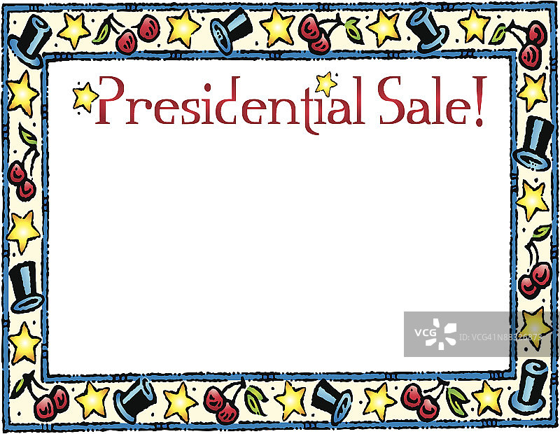 边框，标题，总统销售，总统日元素，颜色图片素材