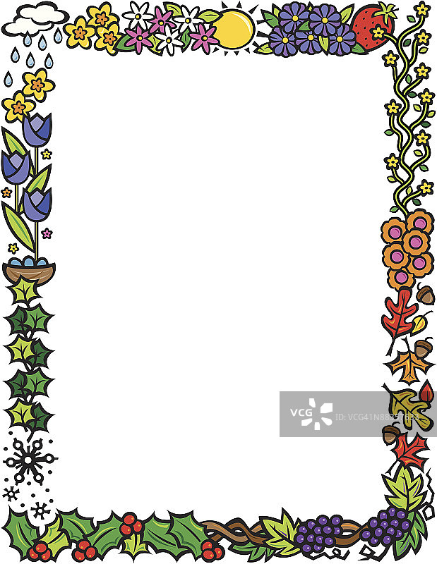 边界，四季，颜色，Illustrator Ver. 3，分组元素图片素材