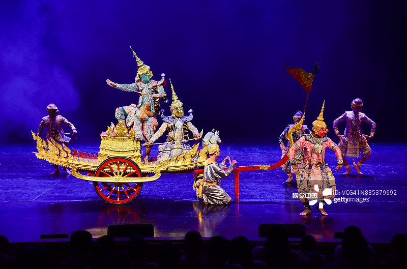 艺术文化泰国在文学罗摩衍那跳舞，孔恩，泰国图片素材
