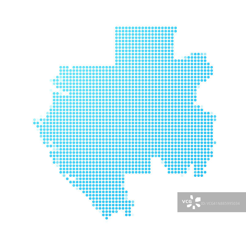 加蓬地图上的蓝点在白色的背景图片素材