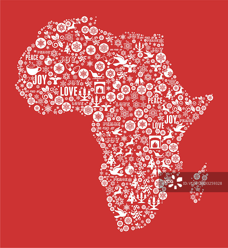 非洲圣诞假日庆祝矢量图标模式图片素材