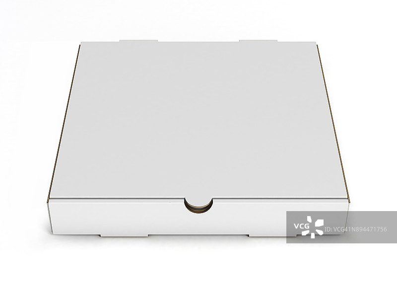 空白披萨盒孤立的3d插图上的白色背景图片素材