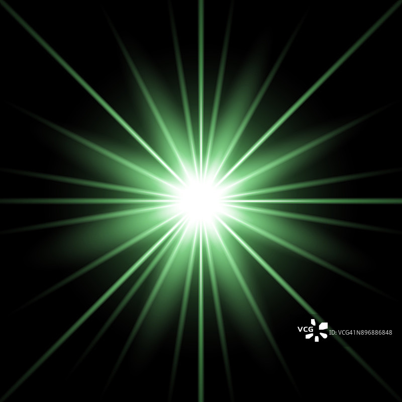 日光带有透镜光晕效果，颜色呈绿色图片素材