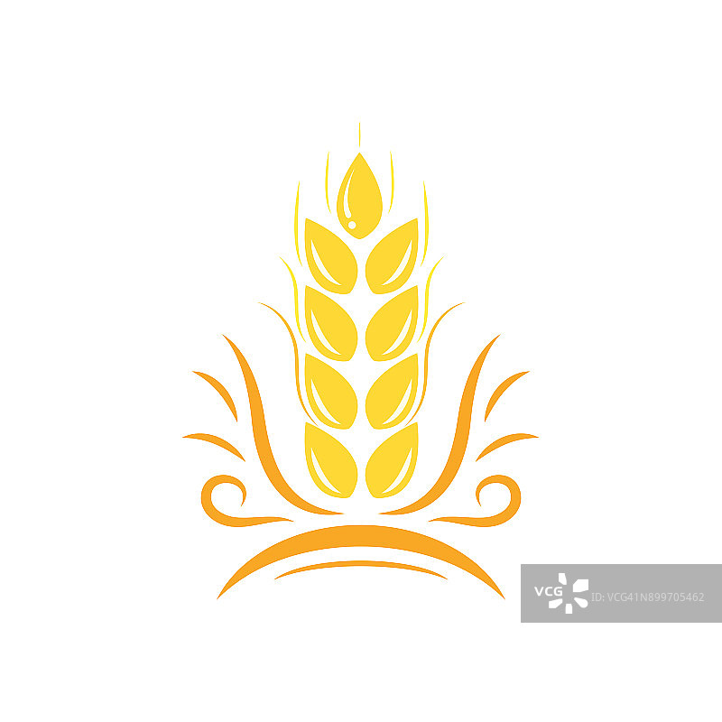 农业小麦矢量模板图标设计图片素材