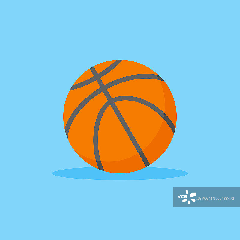 篮球平面风格的图标。球矢量插图。图片素材