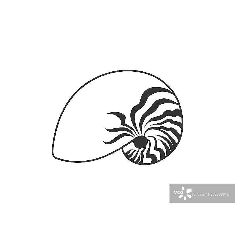 BW图标-鹦鹉螺图片素材