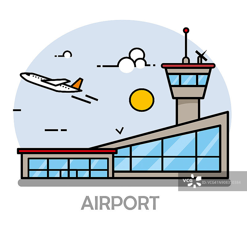 机场线艺术插图图片素材