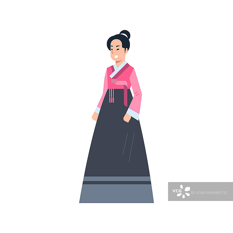 韩国传统服饰妇女穿着古代服装孤立的亚洲服饰概念图片素材