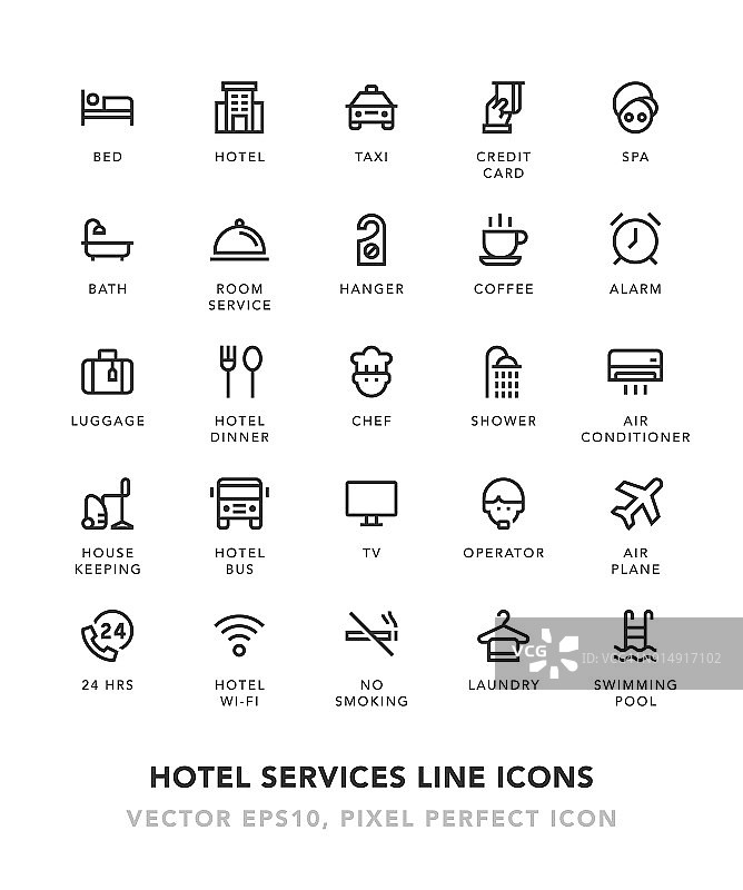 酒店服务产品线图标图片素材
