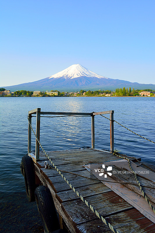 富士山和湖图片素材