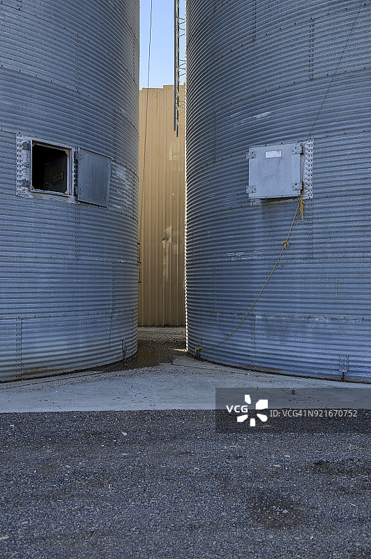 美国内华达州拉夫洛克的农业筒仓和谷物提升机图片素材