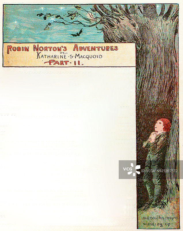 古董儿童图书插图:罗宾冒险图片素材