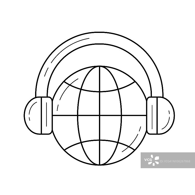全球音乐服务线路图标图片素材