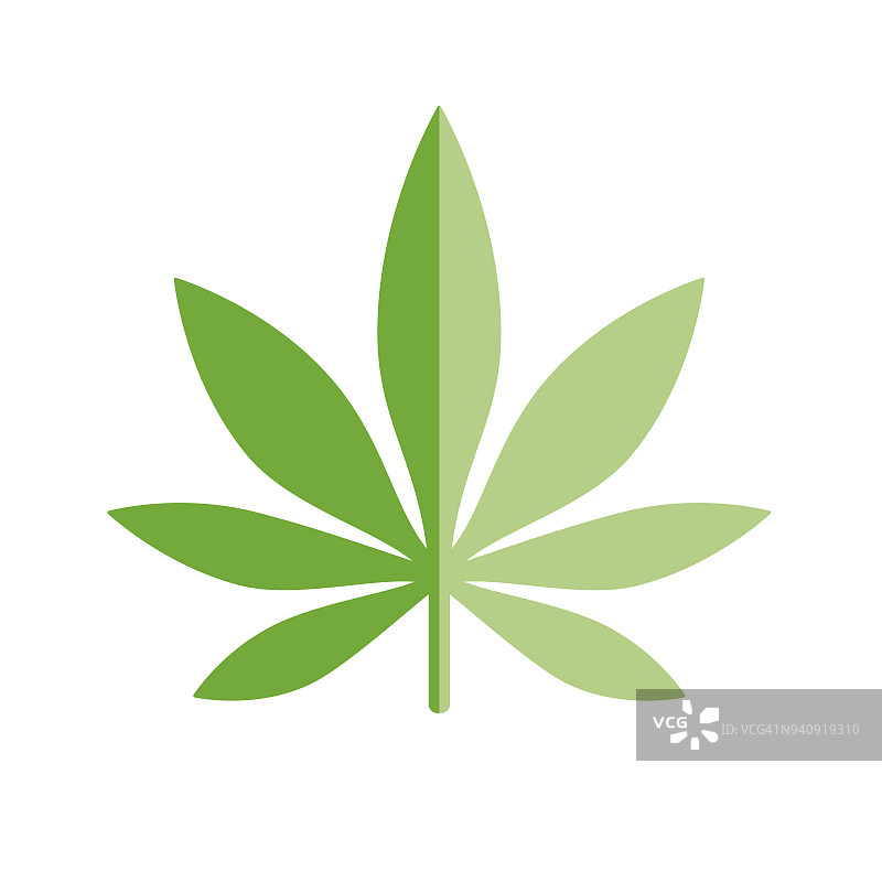 大麻或大麻叶子图标矢量标志模板。图片素材