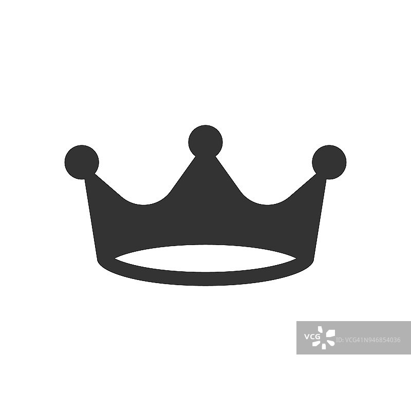 皇冠皇冠矢量图标在平面风格。皇室皇冠插图在白色孤立的背景。国王、公主、皇室概念。图片素材