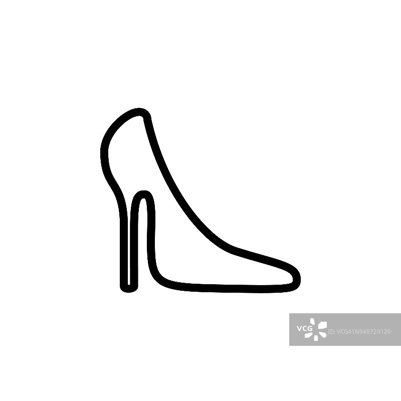 女鞋图标。移动概念和web应用程序的极简图标元素。细线图标用于网站设计和开发，应用程序开发图片素材