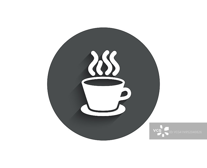 茶或咖啡的简单图标。热饮的迹象。图片素材