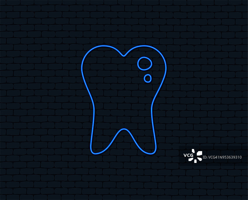 蛀牙标志图标。牙科保健的象征。图片素材