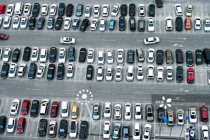 停车场汽车的鸟瞰图图片素材