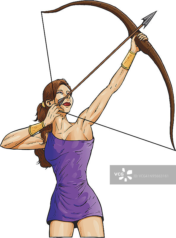 女弓箭手图片素材