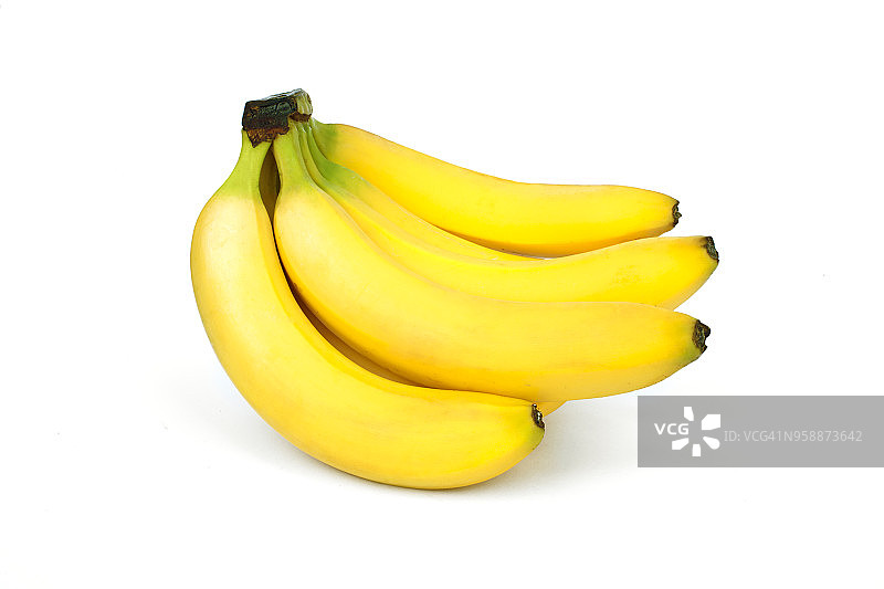 一串孤立在白色背景上的香蕉图片素材