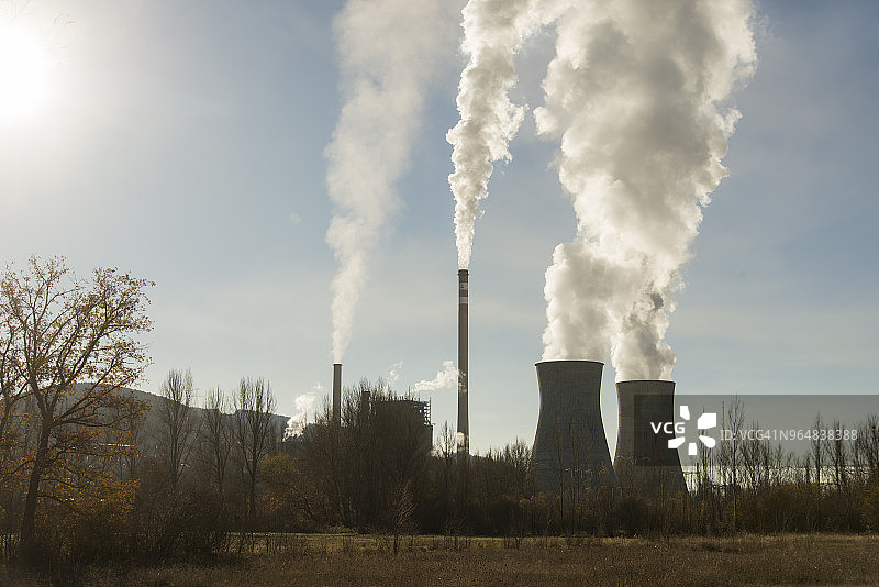 西班牙莱昂的La Robla燃煤电厂图片素材