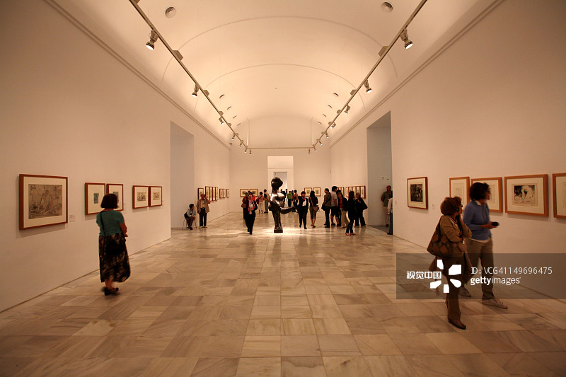 巴勃罗·毕加索在雷纳·索非亚国家艺术博物馆(雷纳·索非亚国家艺术博物馆)的素描。图片素材