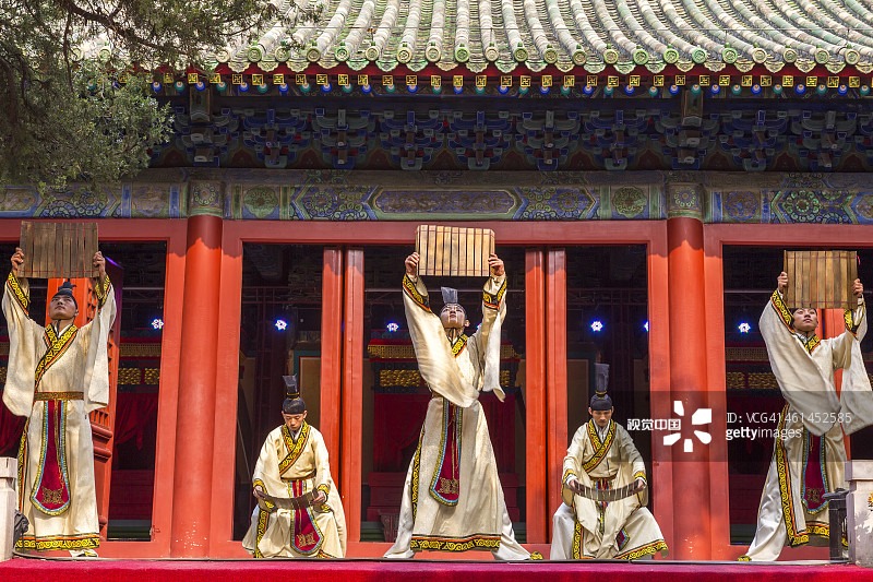 北京，穿着古装的文化表演图片素材