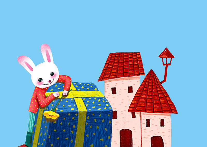 背景分离动物系列组图共3000多幅-小兔子的大礼物图片素材