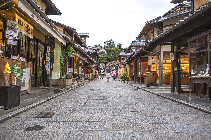 观光客,老街,街景,京都,日本,亚洲图片下载