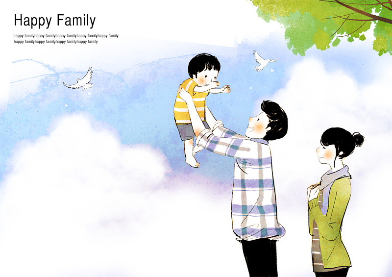 幸福的家庭插图图片下载