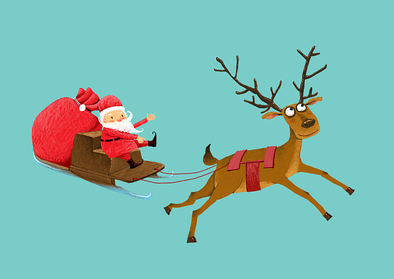 背景分离动物系列组图共3000多幅-驯鹿圣诞系列插画下载