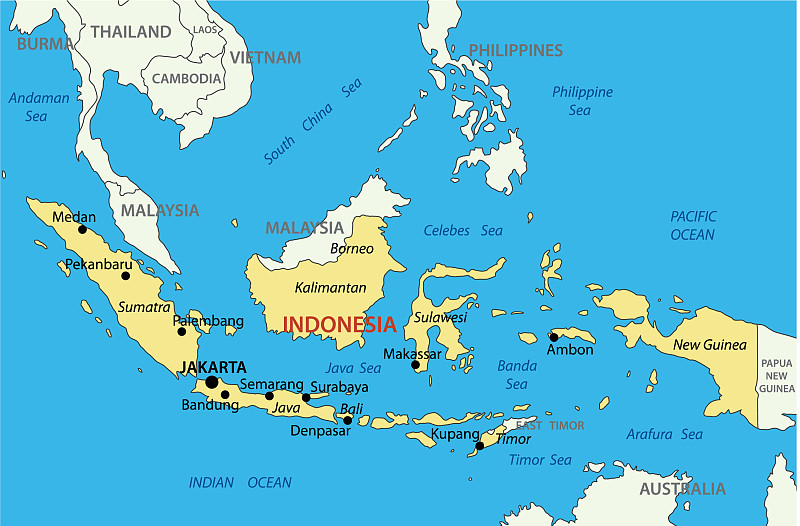 印度尼西亚岛屿地图图片