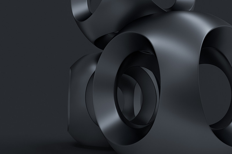 三维渲染，工业设计产品概念，黑色金属球图片下载