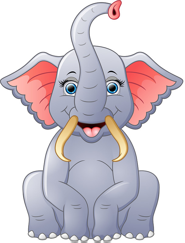 快乐大象卡通坐着图片