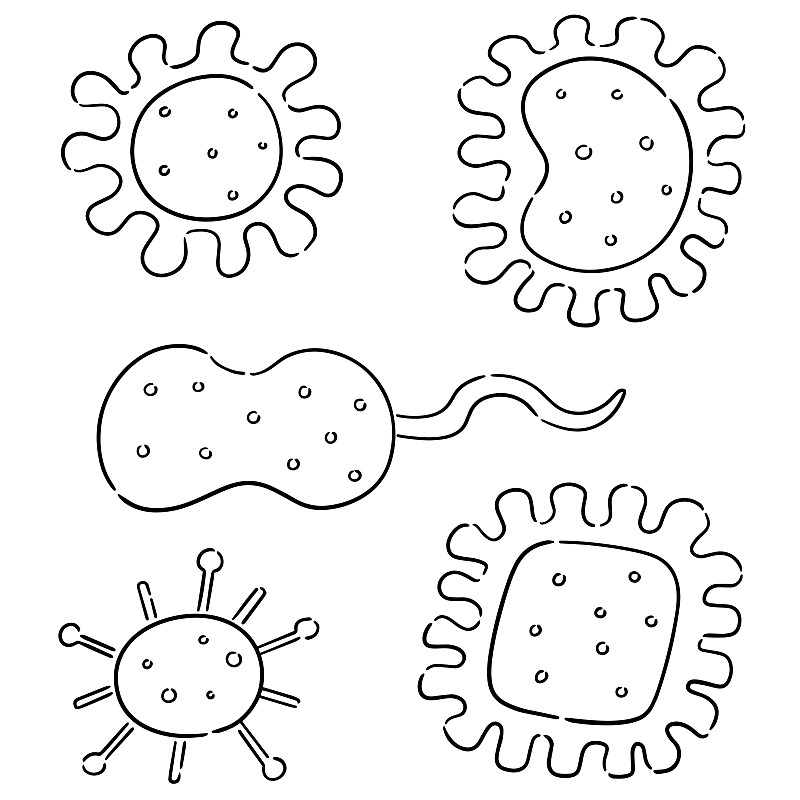细菌简笔画可爱可怕图片