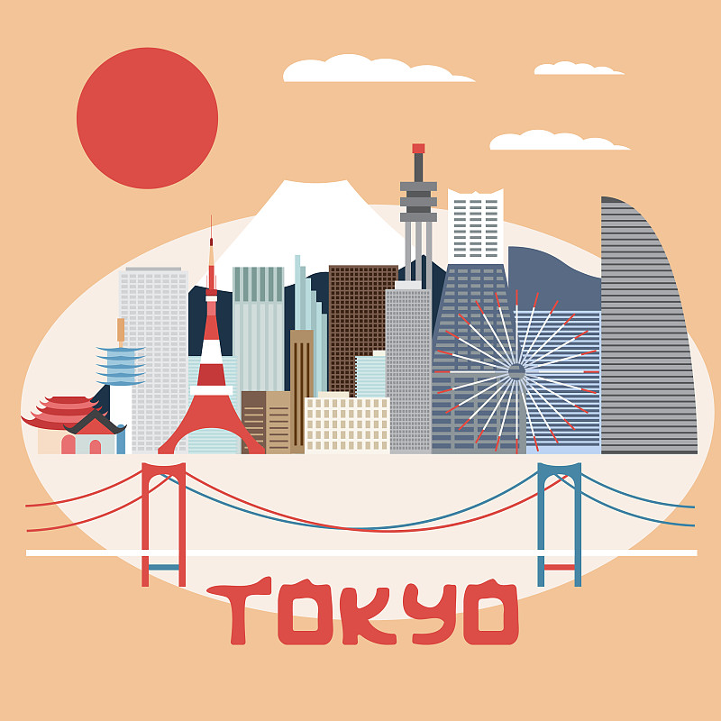 日本东京的平面设计图片下载