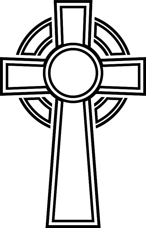 凯尔特十字图标黑色平面风格形象图片