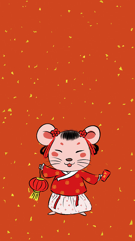 中国风鼠年国潮红包壁纸系列-鼠年大吉图片下载