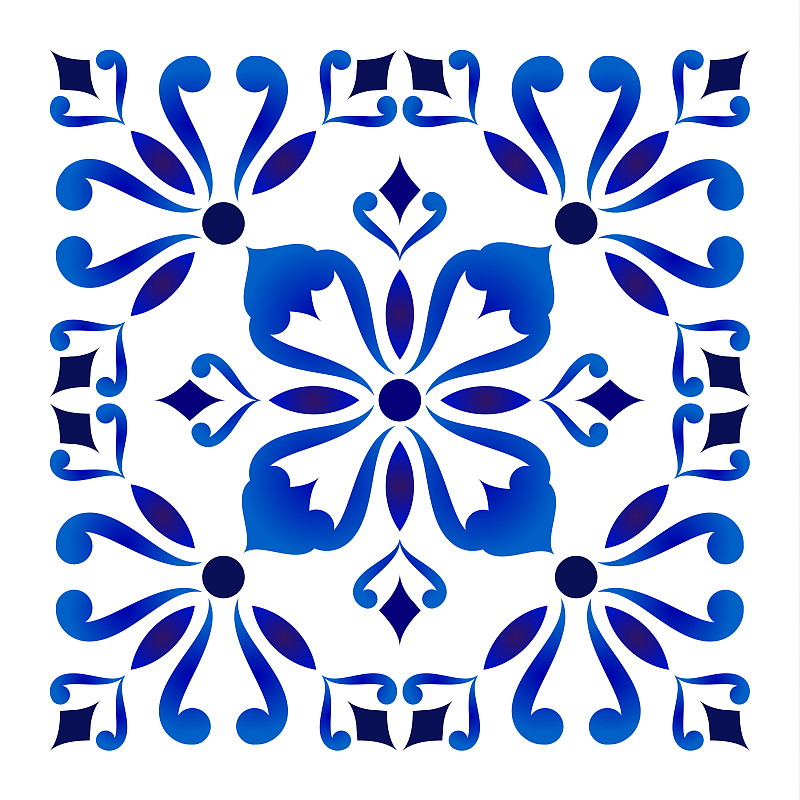 蓝白花架设计图片素材