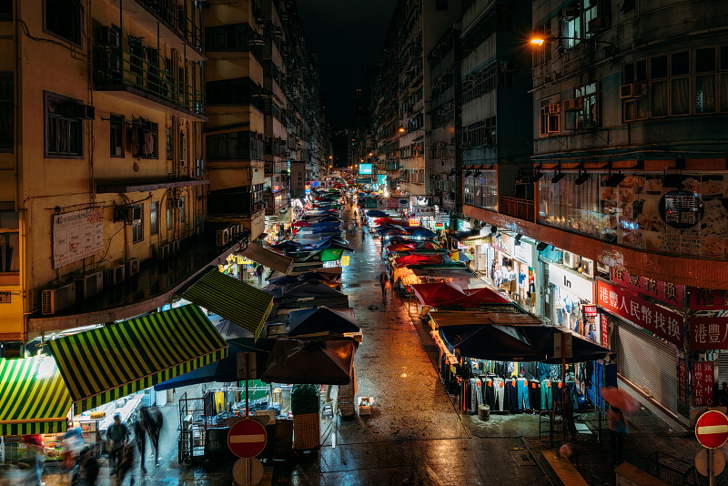 中国香港旺角的花园跳蚤市场图片素材
